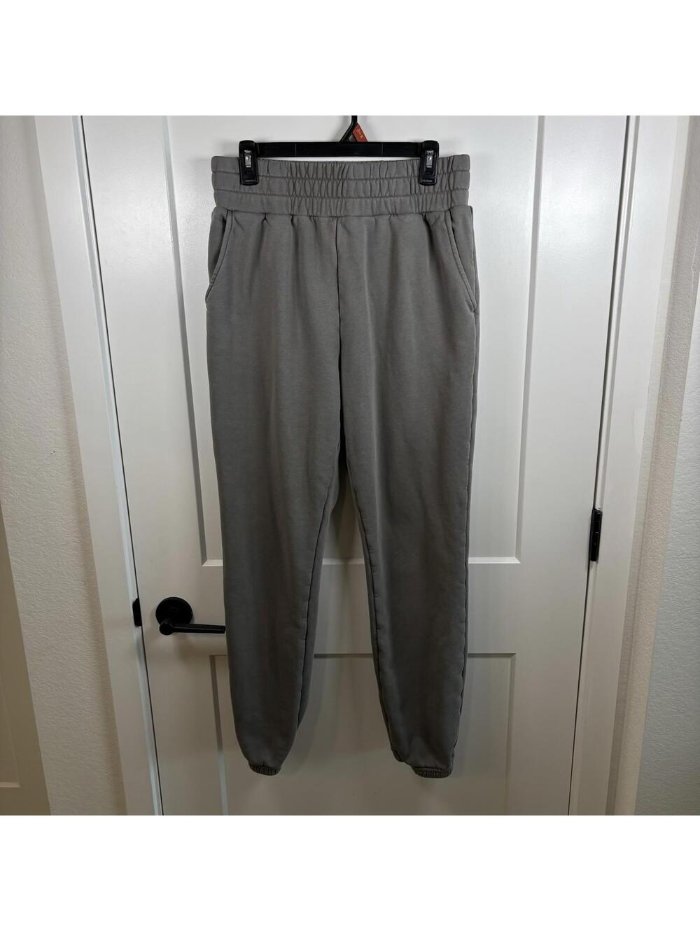 Popflex Fold Over Sweatpants Grey Womens Size L Gym Lounge Athleisure Joggers